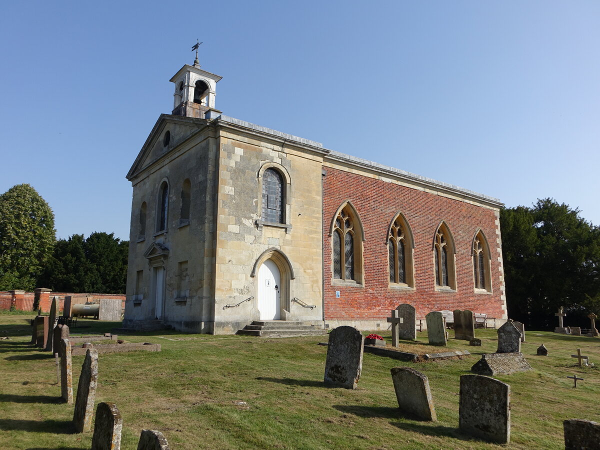 Wimpole, Schlokirche St. Andrew, Nordkapelle 14. Jahrhundert, Langschiff erbaut 1749 (09.09.2023)