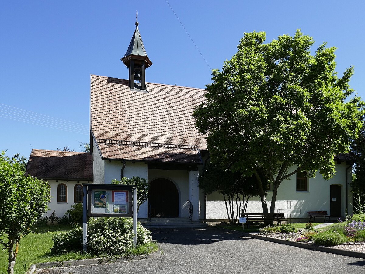 Windenreute, OT von Emmendingen, die evangelische Kirche, 1952 eingeweiht, Juni 2021