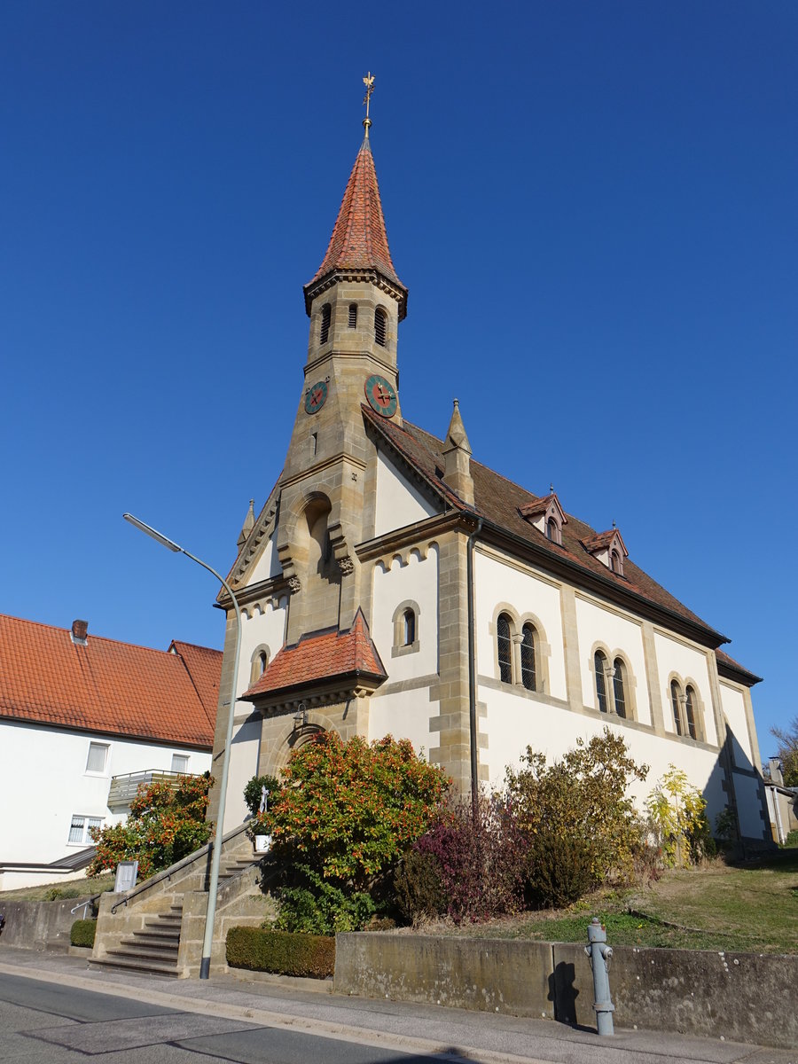 Windischletten, kath. Kapelle der Hl. Familie, neuromanisch, erbaut 1900 von Gustav Haeberle (14.10.2018)