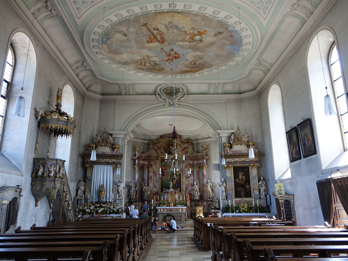 Wipfeld, barocker Innenraum der Pfarrkirche St. Johannes der Tufer (27.05.2017)