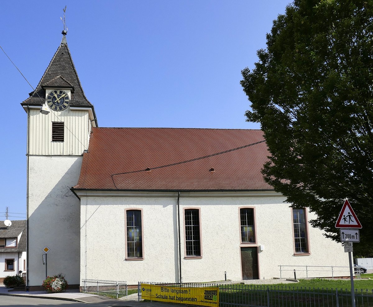 Wittenweier, die evangelische Dorfkirche, Sept.2020