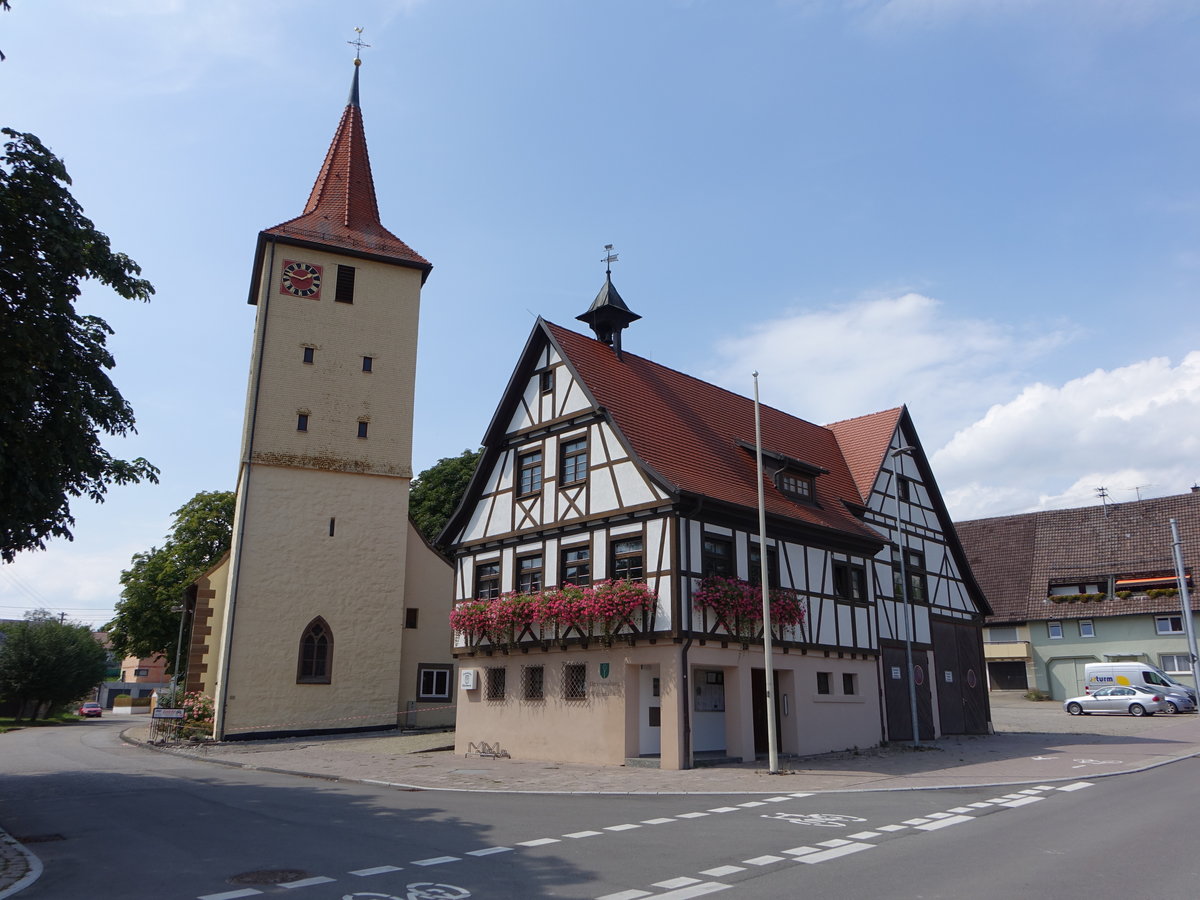 Wittershausen, evangelische Kirche und altes Rathaus (19.08.2018)