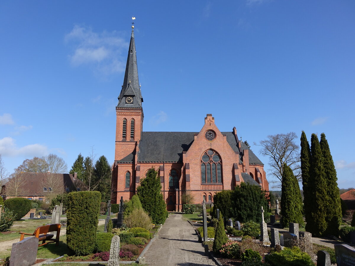 Wittlohe, evangelische St. Jacobi Kirche, erbaut 1894 (27.03.2026)