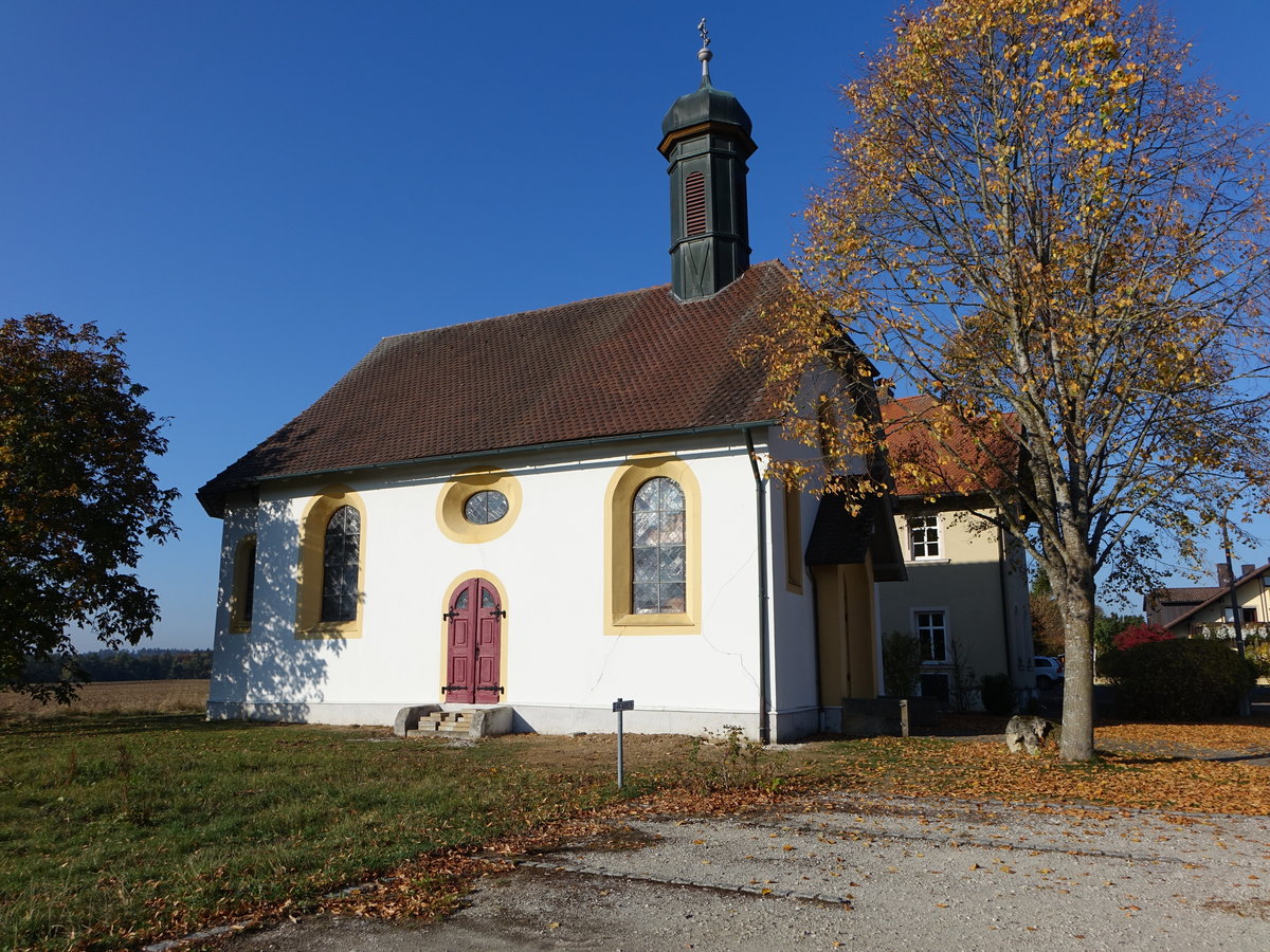 Wlkendorf, kath. St. Wolfgang Kirche, neubarock, erbaut 1900 (14.10.2018)