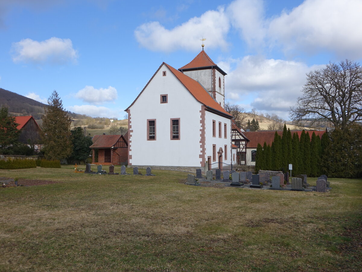 Wohlmuthausen, evangelische Kirche, erbaut 1630 (26.02.2022)