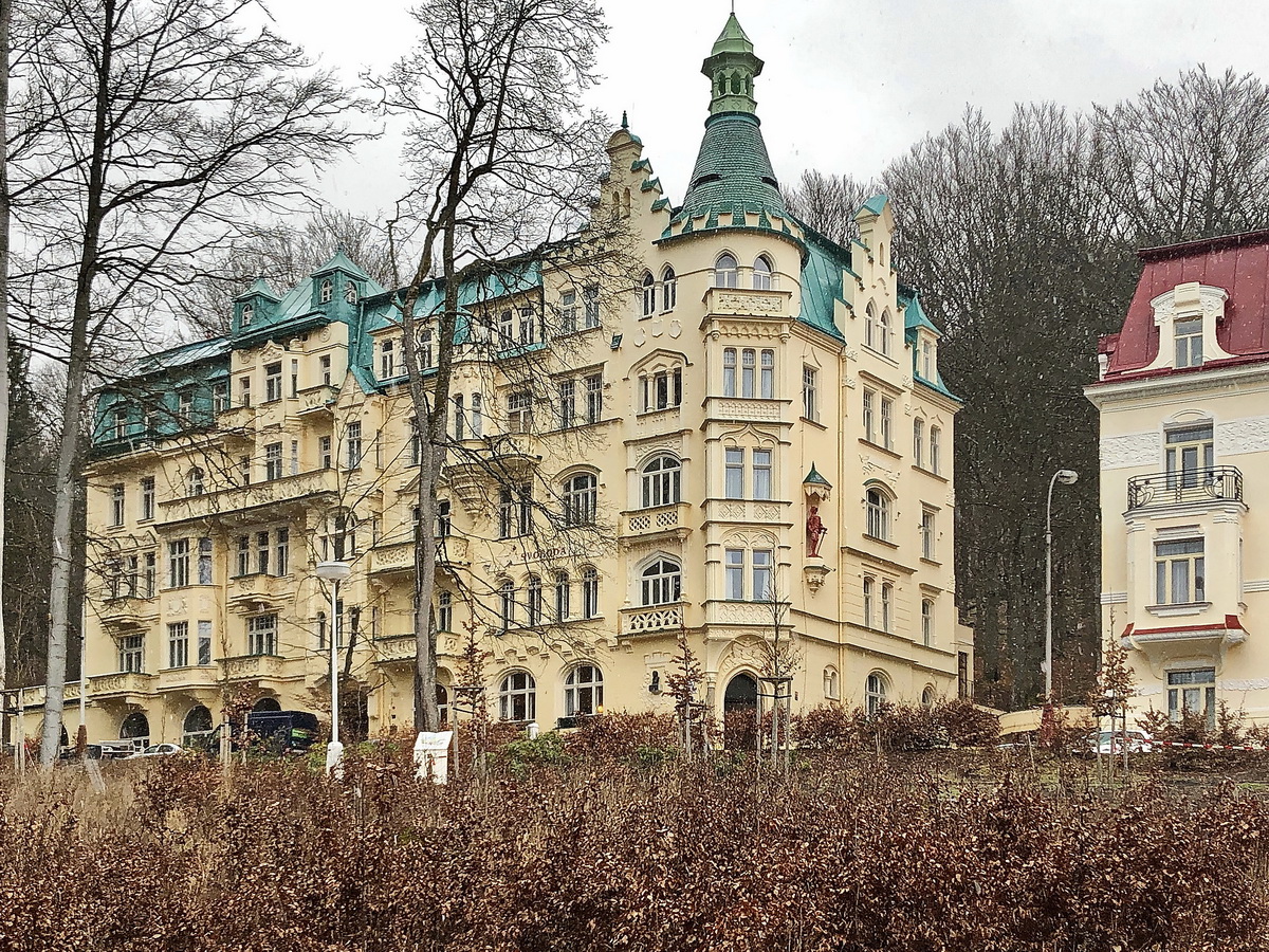 Wohnhaus an der Goethe Route in Marienbad am 24. Februar 2020,