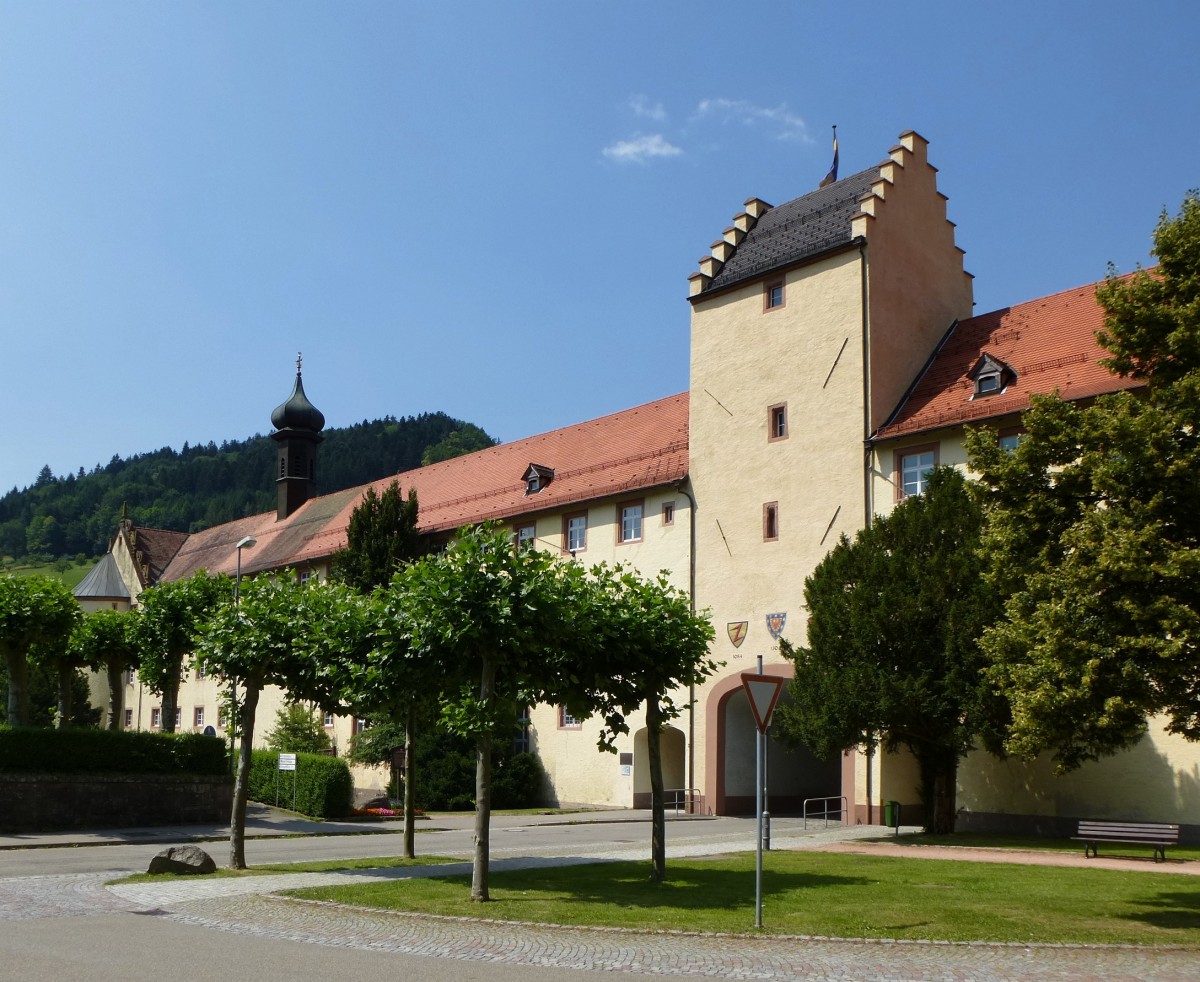 Wolfach, das 1671-81 erbaute Schlo gehrt mit seiner ber 100m langen Sdfassade zu den grten Schlobauten in Sdbaden, Juli 2013