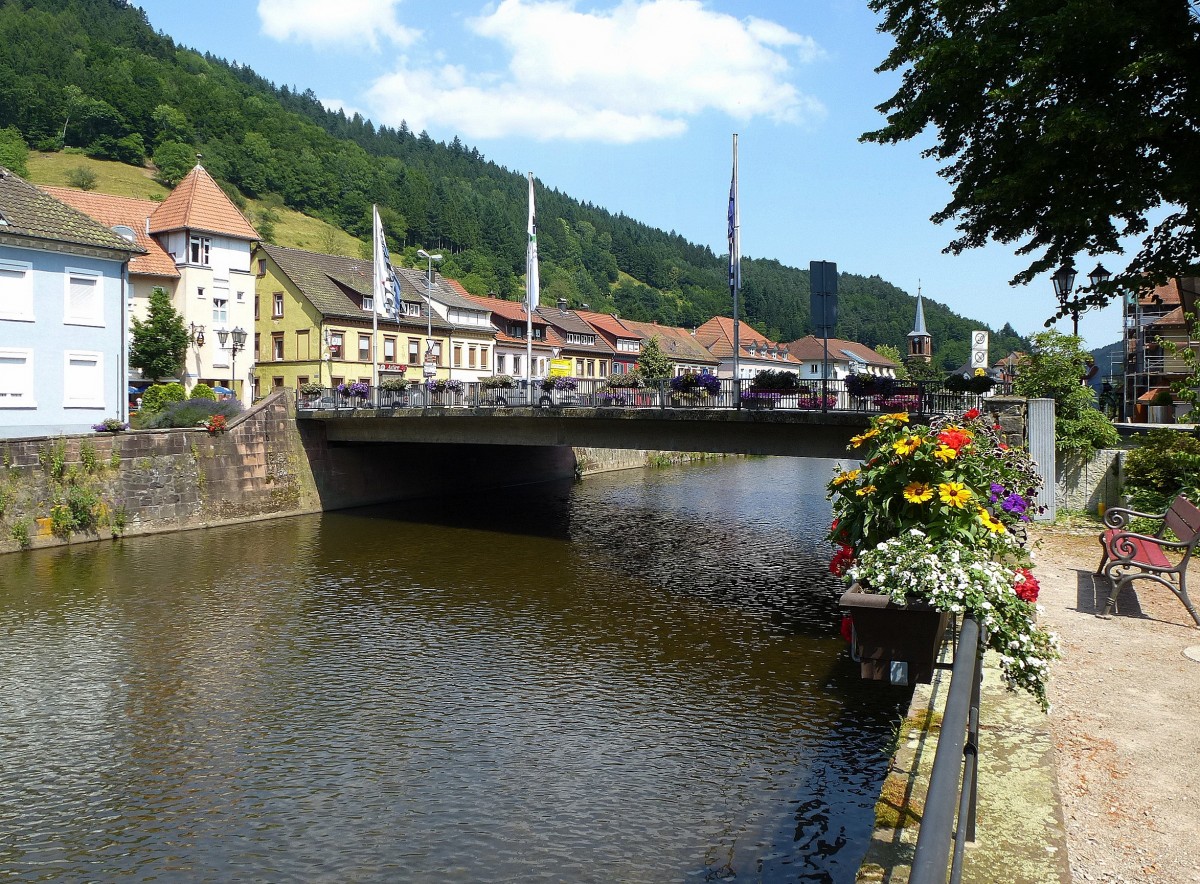 Wolfach, die Brcke ber die Kinzig, Juli 2013