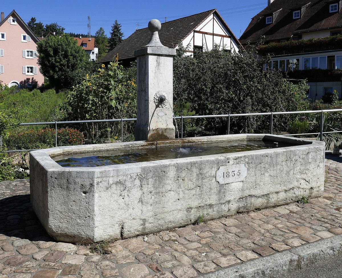 Wollbach, der Dorfbrunnen, aufgestellt 1835, Sept.2020