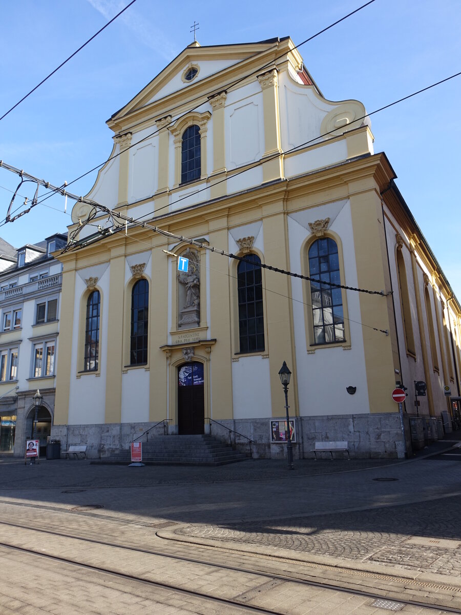 Wrzburg, Augustinerkirche, erbaut von 1741 bis 1744 durch Balthasar Neumann (21.02.2021)