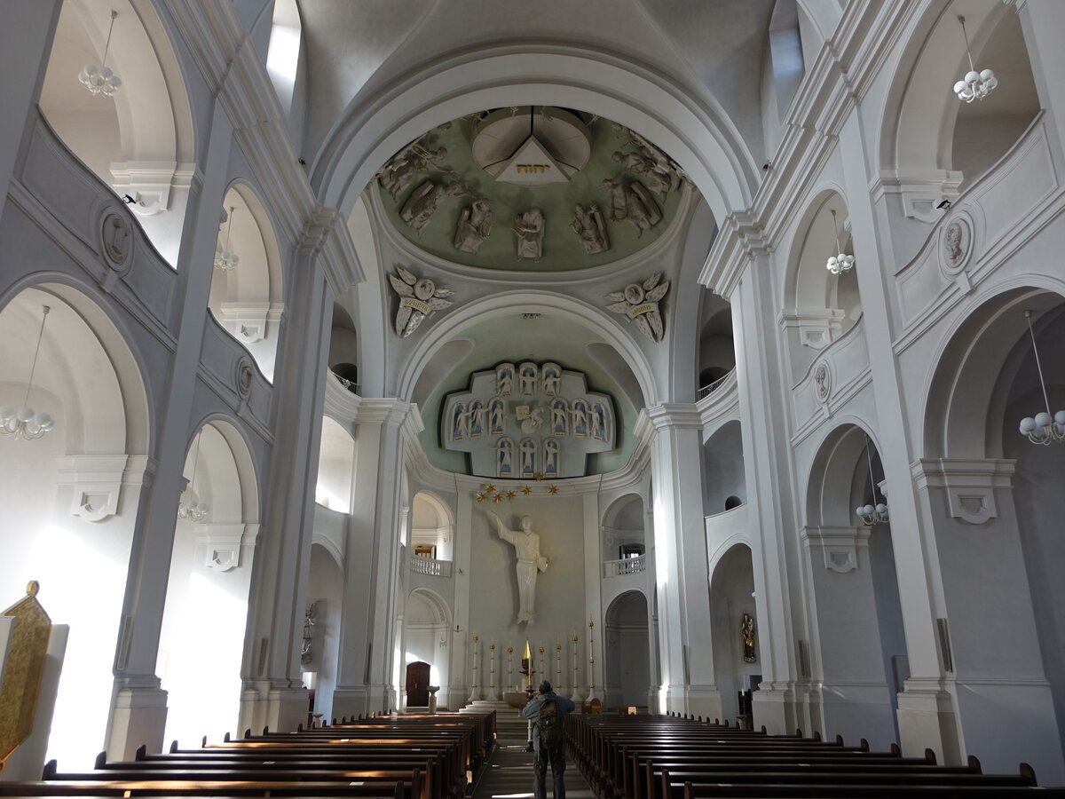 Wrzburg, barocker Innenraum der Seminarkirche St. Michael (21.02.2021)