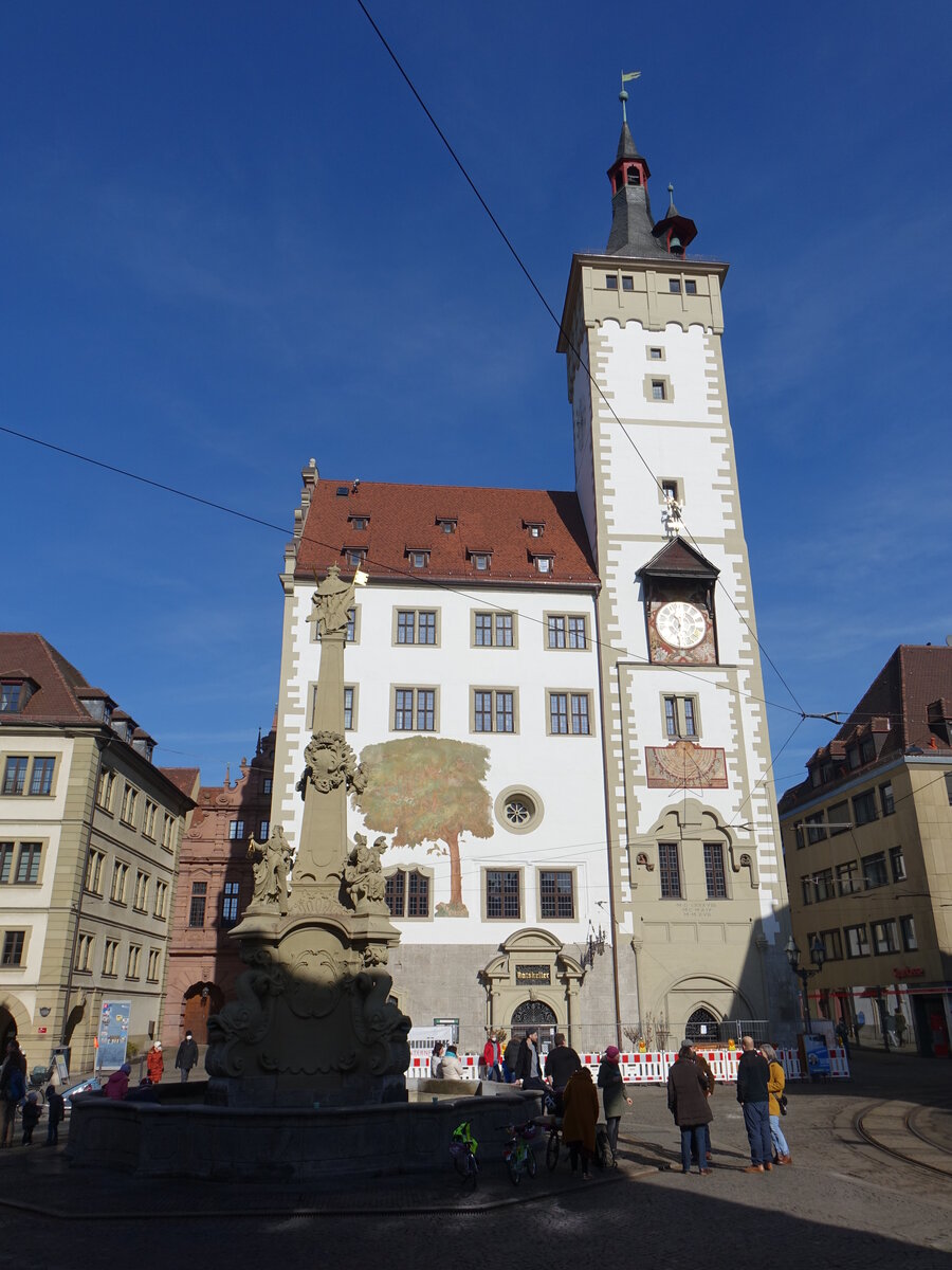 Wrzburg, Grafenechart, romanischer Profanbau, erbaut 1316 als Rathaus (21.02.2021)