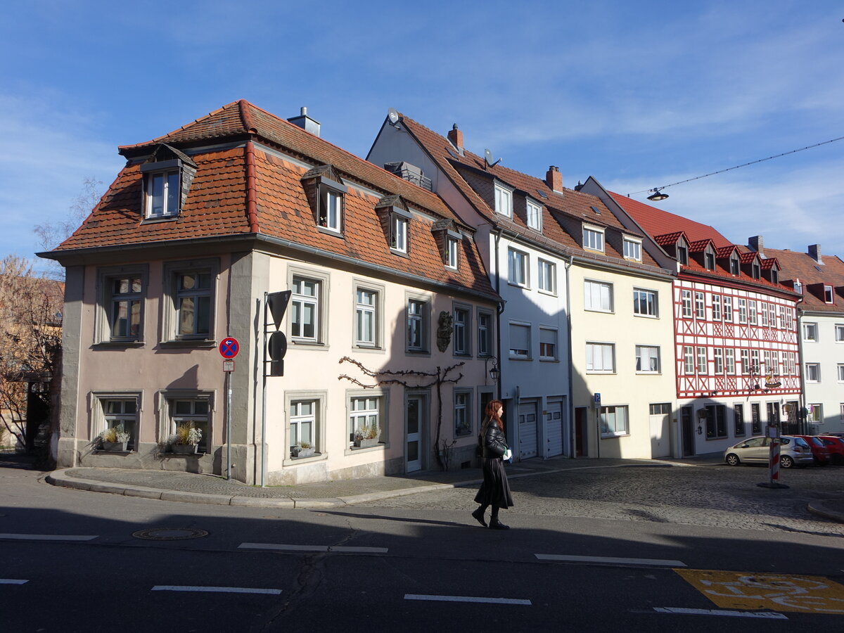 Wrzburg, Huser in der Katzengasse im Mainviertel (21.02.2021)