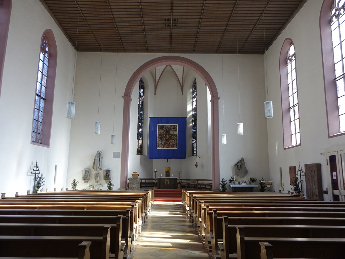 Wrzburg, Innenraum der St. Gertraud Kirche, erbaut 1611 (21.02.2021)