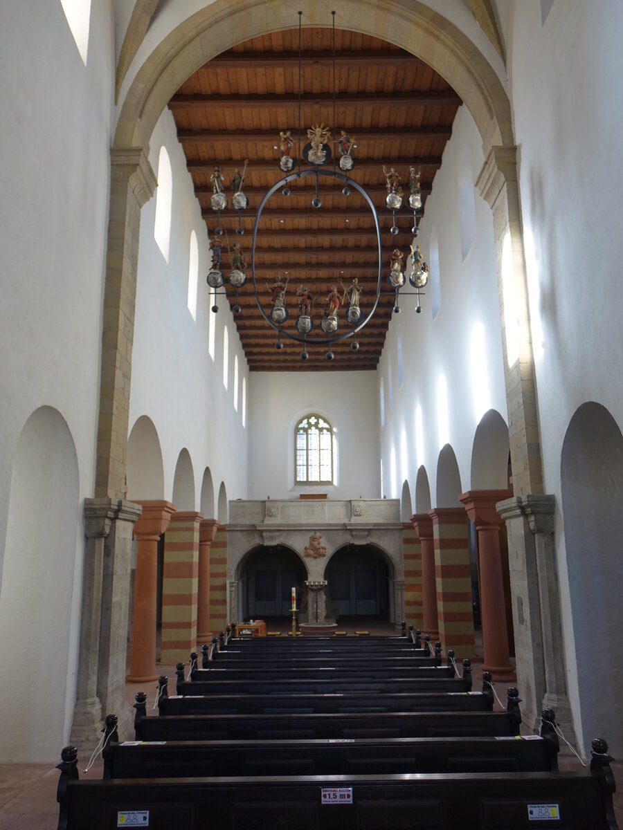 Wrzburg, Mittelschiff der Pfarrkirche St. Burkhard (21.02.2021)