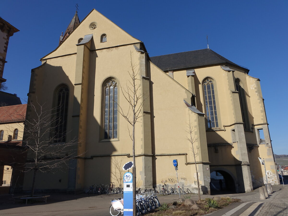 Wrzburg, Pfarrkirche St. Burkhard, erbaut ab 1042 (21.02.2021)