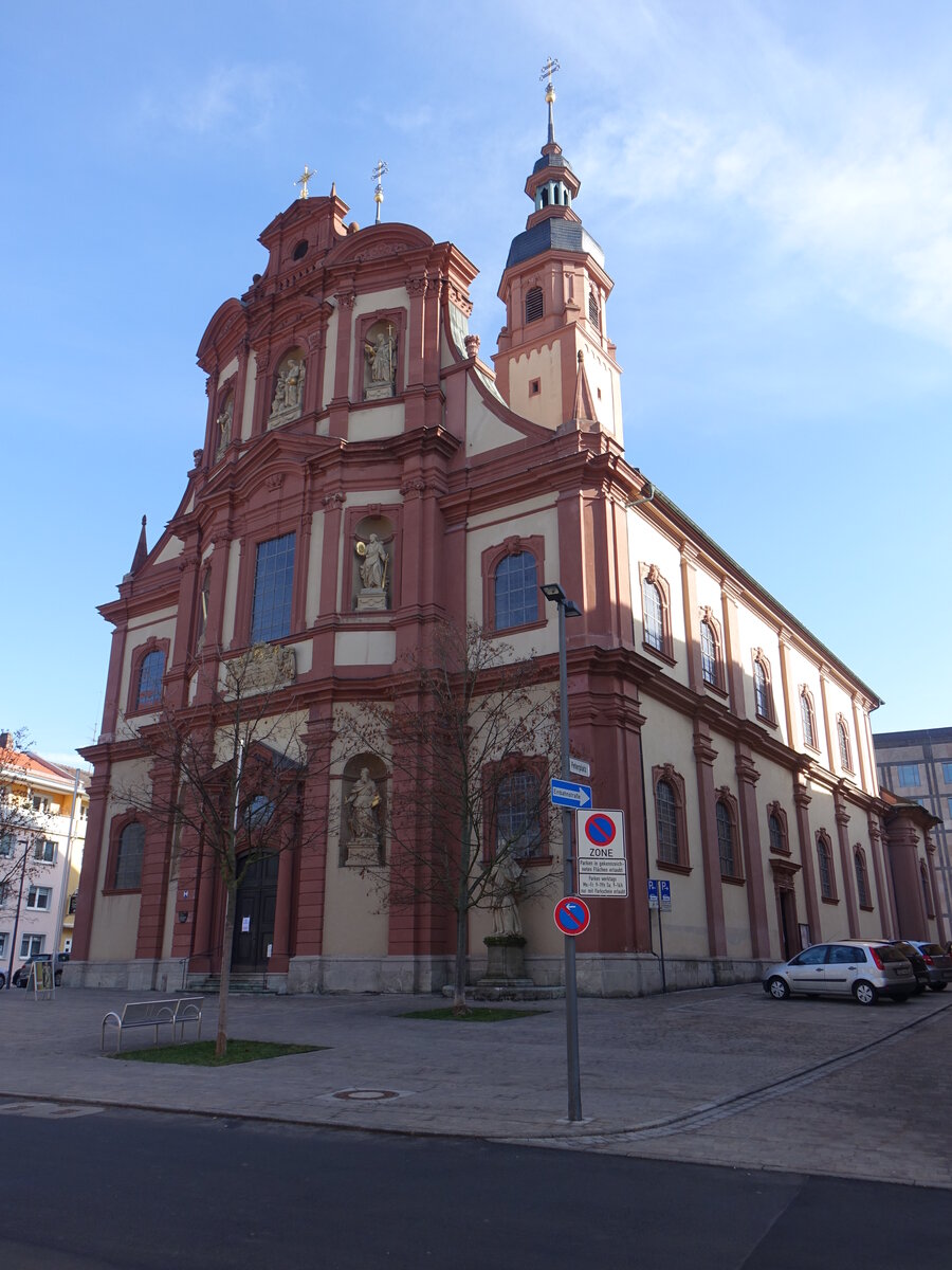 Wrzburg, Pfarrkirche St. Peter und Paul, erbaut von 1717 bis 1720 durch Joseph Greissing (21.02.2021)