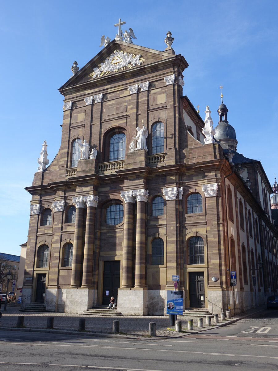Wrzburg, Seminarkirche St. Michael, erbaut von 1765 bis 1798 durch Johann Philipp Geigel und Johann Michael Fischer (21.02.2021)
