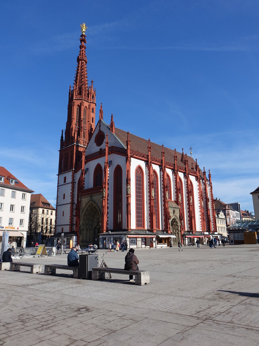 Würzburg, St. Marien Kirche am unteren Markt, erbaut ab 1377 (21.02.2021)
