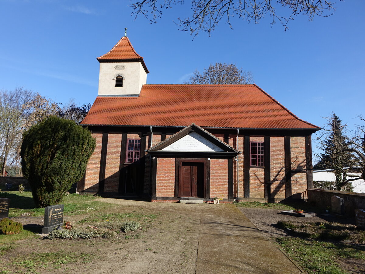 Wulkow, evangelische Dorfkirche, erbaut 1687 (05.04.2026)