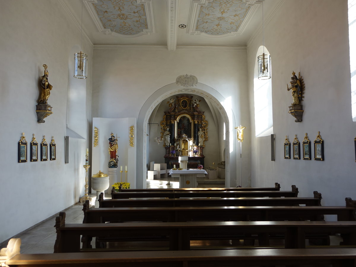 Wustviel, Innenraum in der kath. Pfarrkirche St. Kilian (14.10.2018)