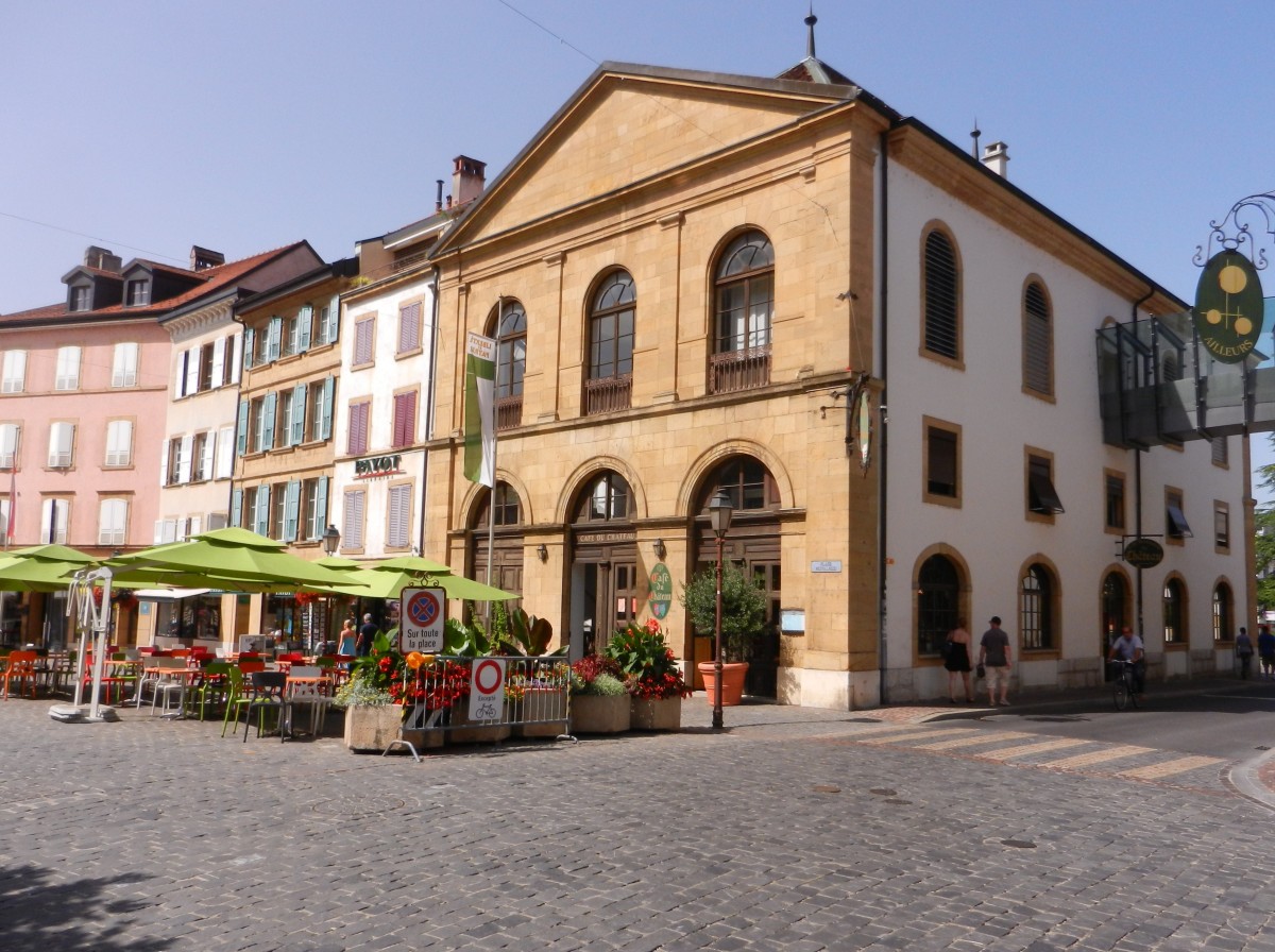 Yverdon-les-Bains, Caf du Chteau, am Pestalozzi-Platz - 02.08.2013