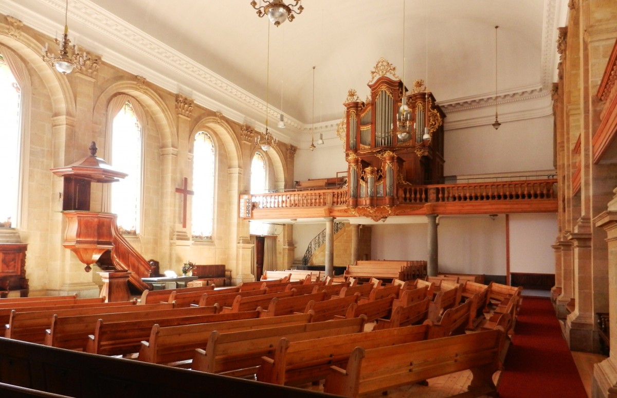 Yverdon-les-Bains, reformierte Kirche Notre-Dame, Orgelempore - 02.08.2013

