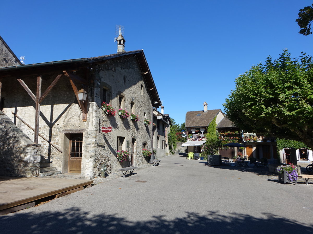 Yvoire, historische Gebude am Place du Thay (05.08.2017)