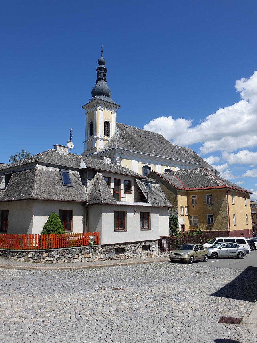 Zabreh / Hohenstadt an der March, Pfarrkirche St. Bartholomus, erbaut bis 1756 durch Domenico Martinelli (30.06.2020)