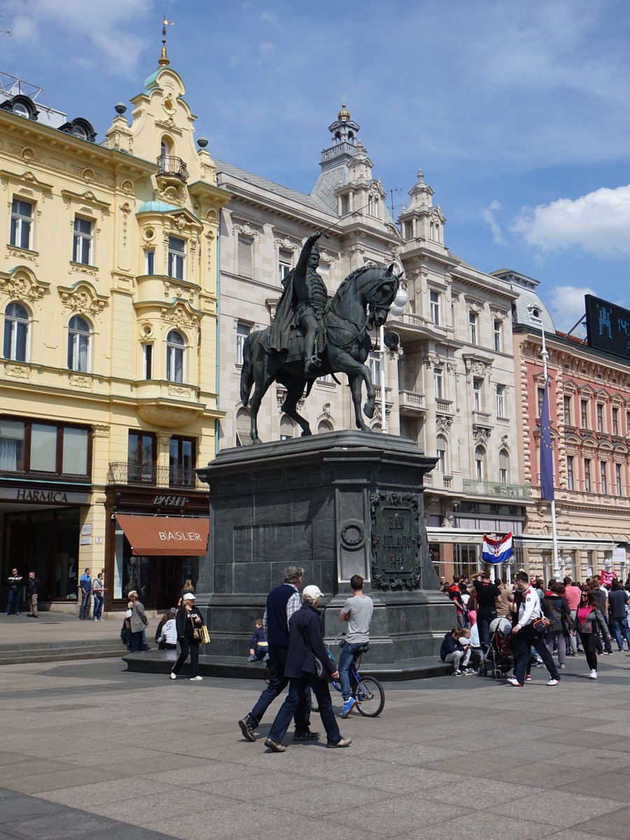 Zagreb, Ban Josip Jelacic Denkmal am Ban-Jelačić-Platz (01.05.2017)