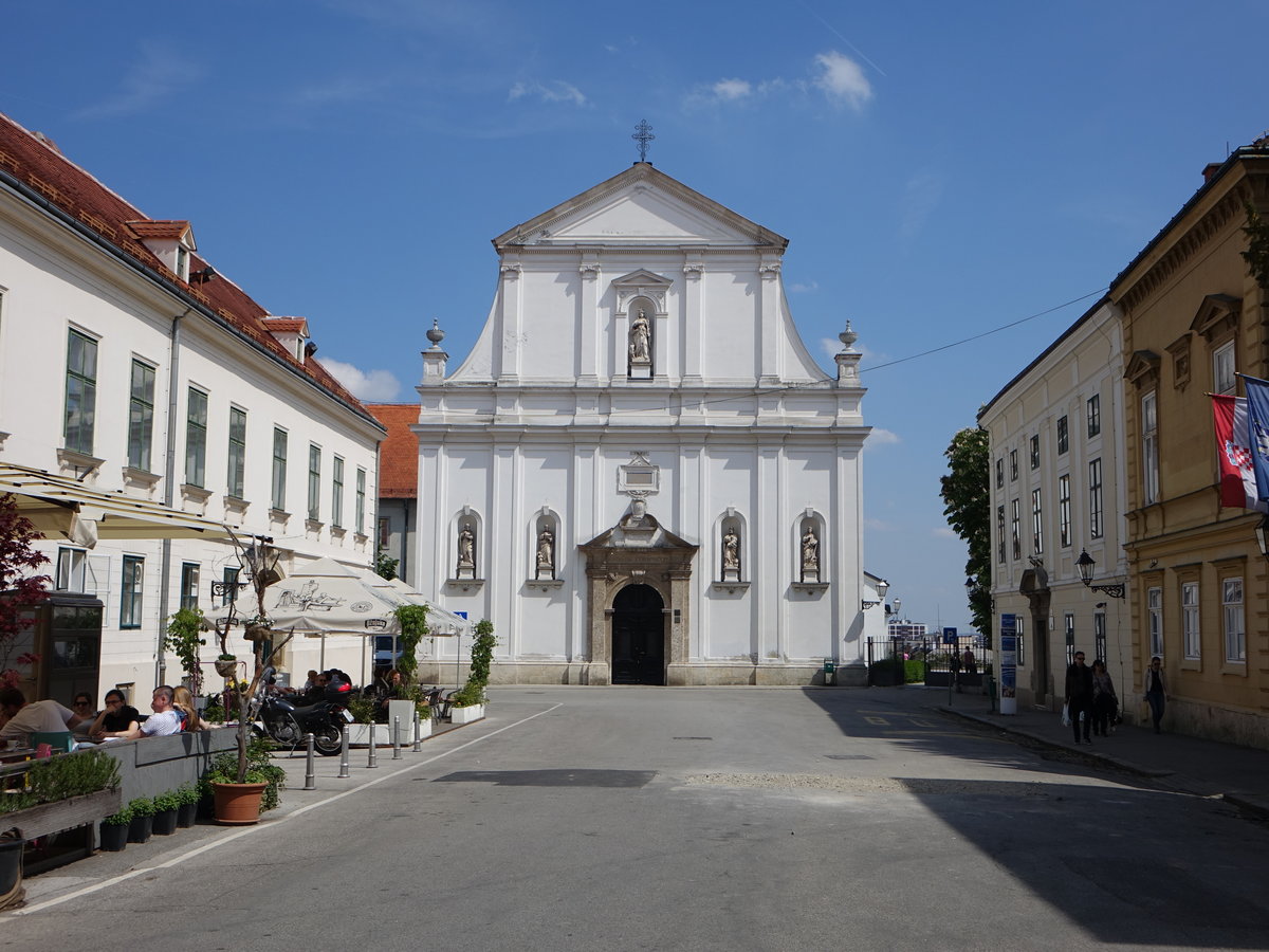 Zagreb, St. Katharina Kirche, erbaut von 1620 bis 1632 als Jesuitenkirche (01.05.2017)