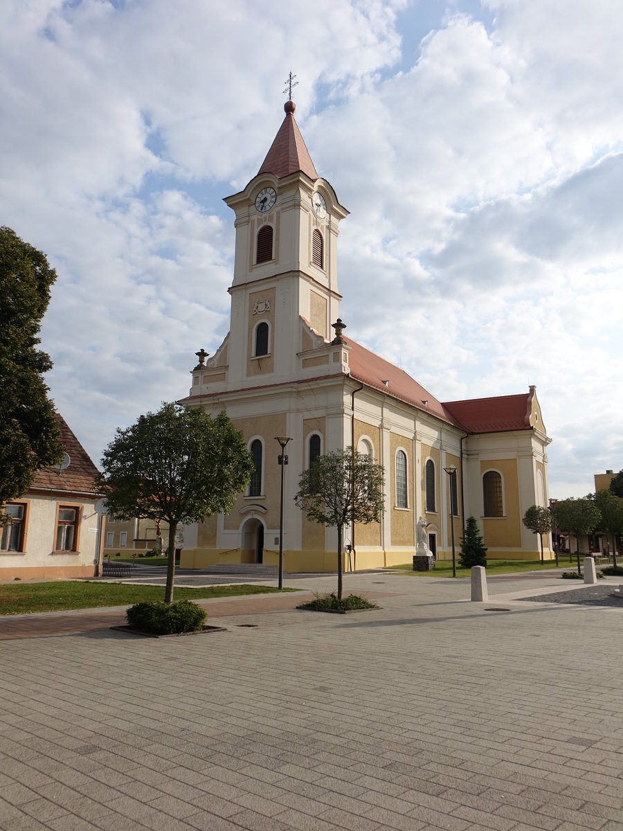 Zalaszentgrot, katholische St. Imre Kirche, erbaut von 1753 bis 1756 (29.08.2018)