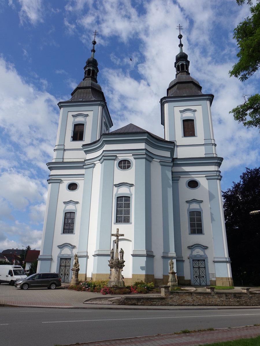 Zamberk / Senftenberg, barocke Pfarrkirche St. Wenzel, erbaut von 1729 bis 1738 (30.06.2020)