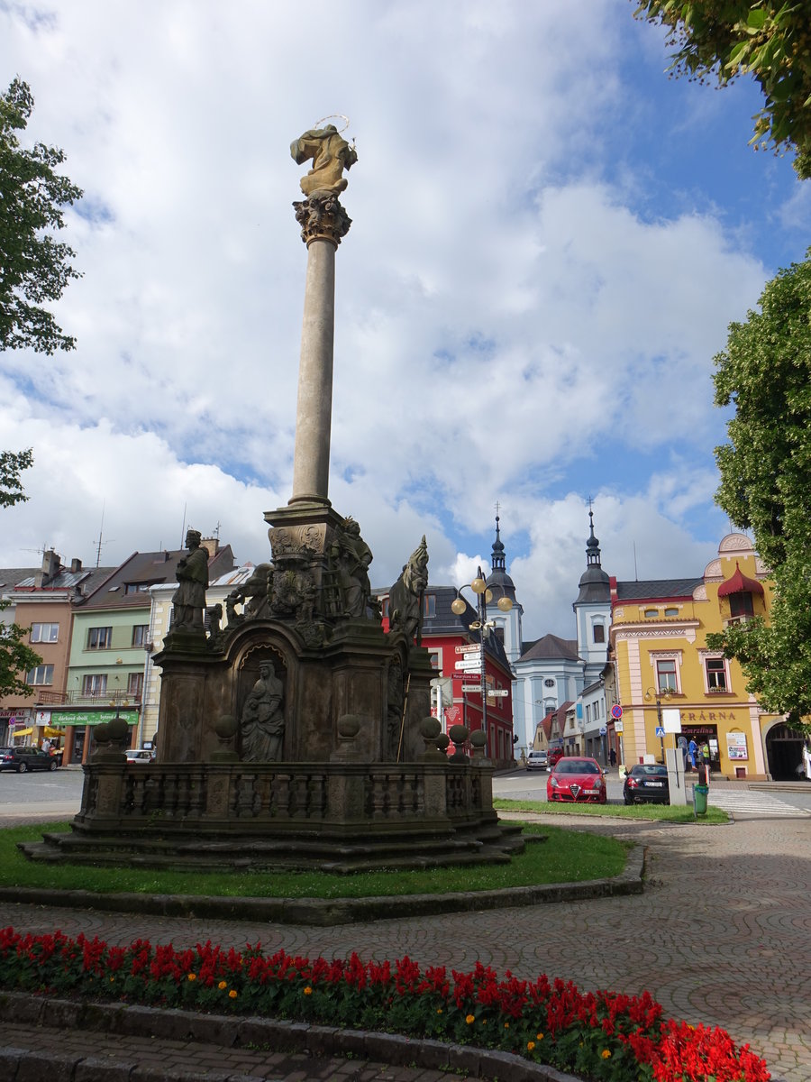 Zamberk / Senftenberg, Mariensule am Masarykovo Namesti (30.06.2020)