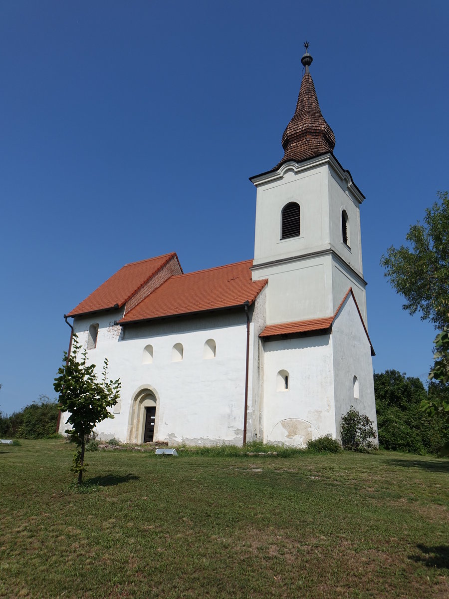 Zanka, reformierte Pfarrkirche, erbaut im 12. Jahrhundert (28.08.2018)