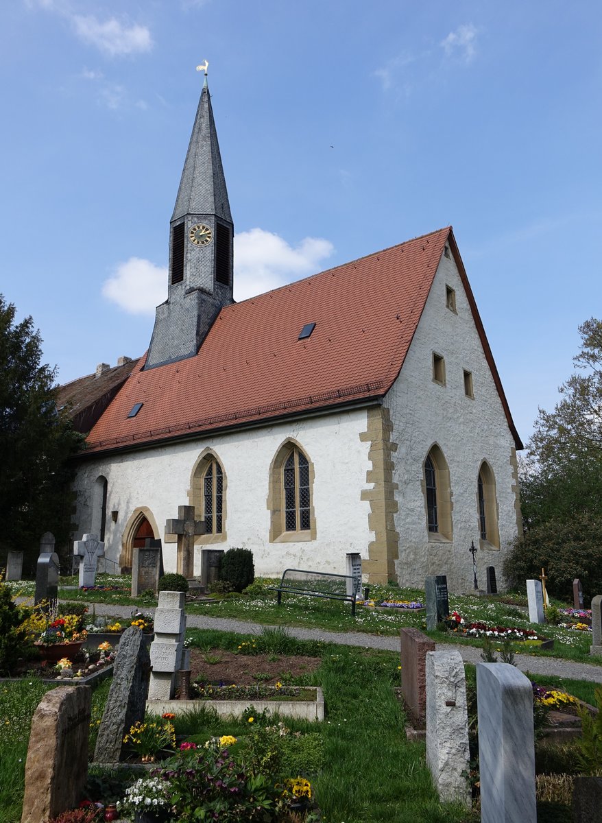 Zazenhausen, Ev. St. Nazarius Kirche, erbaut 1582 (10.04.2016)