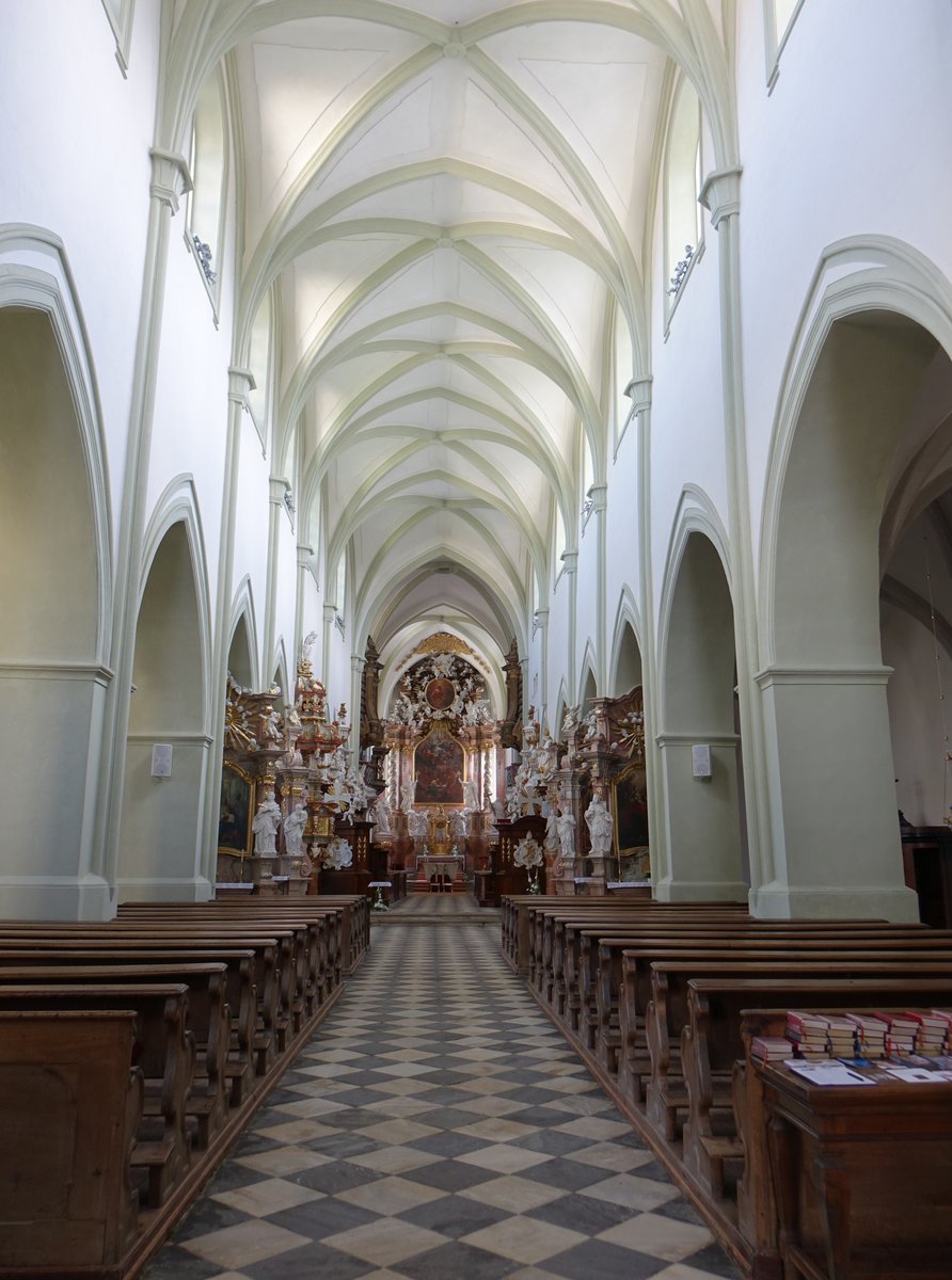 Zdar nad Sazavou/ Saar, Innenraum der Zisterzienser Klosterkirche Maria Himmelfahrt (01.06.2019)