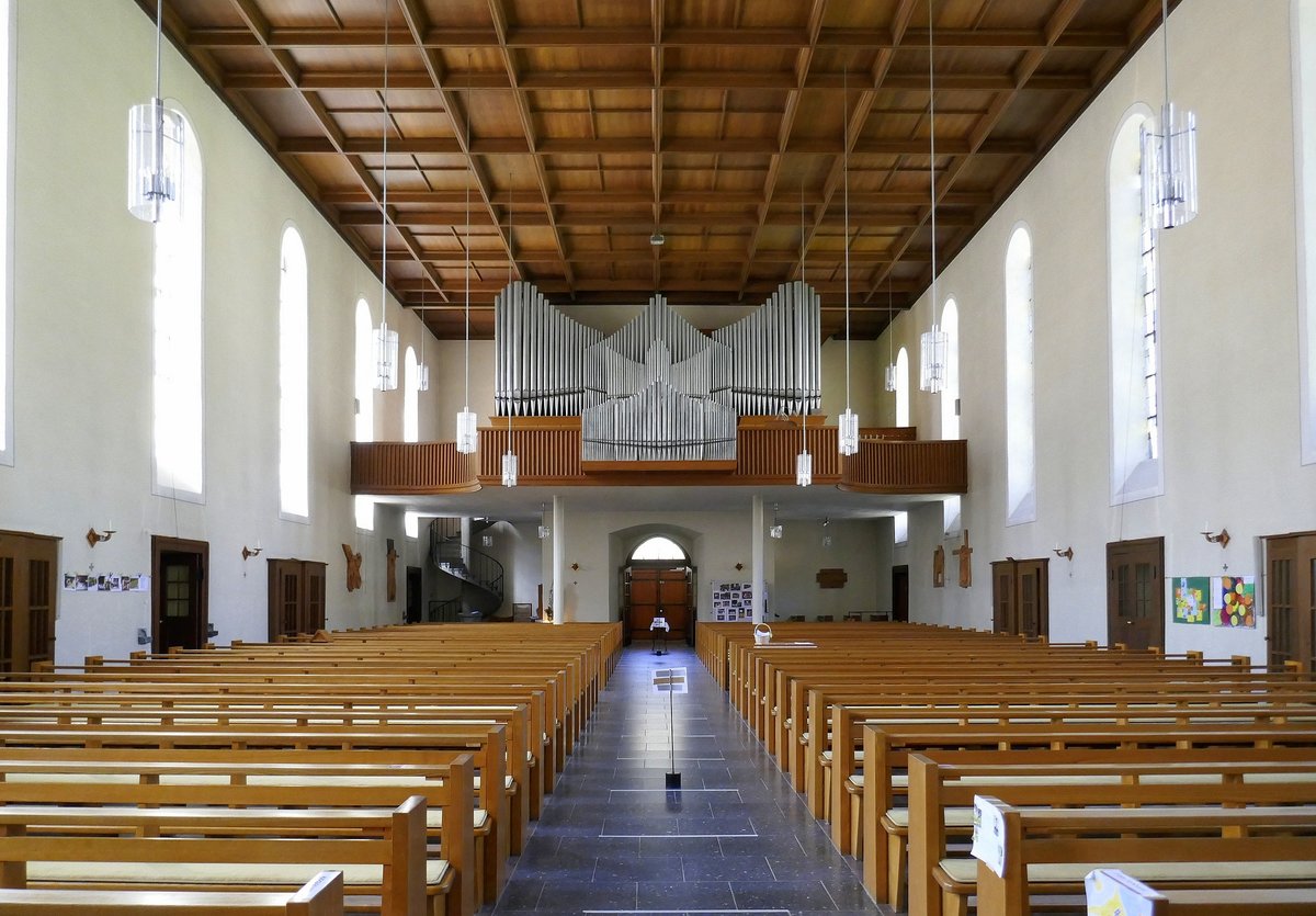 Zell i. W., Blick zur Orgelempore in der Kirche St.Fridolin, Juli 2020