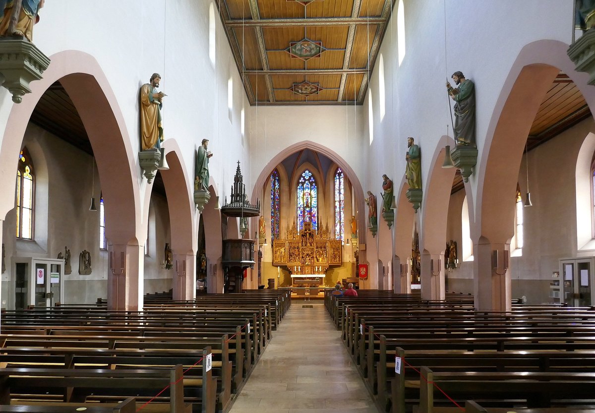 Zell-Weierbach, Blick zum Altar in der Weingartenkirche, Juni 2020