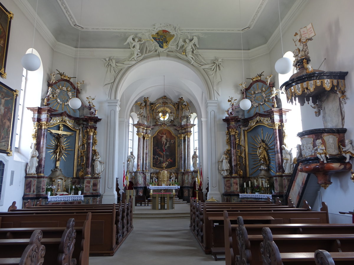 Zeuzleben, barocke Ausstattung in der Pfarrkirche St. Bartholomus (27.05.2017)