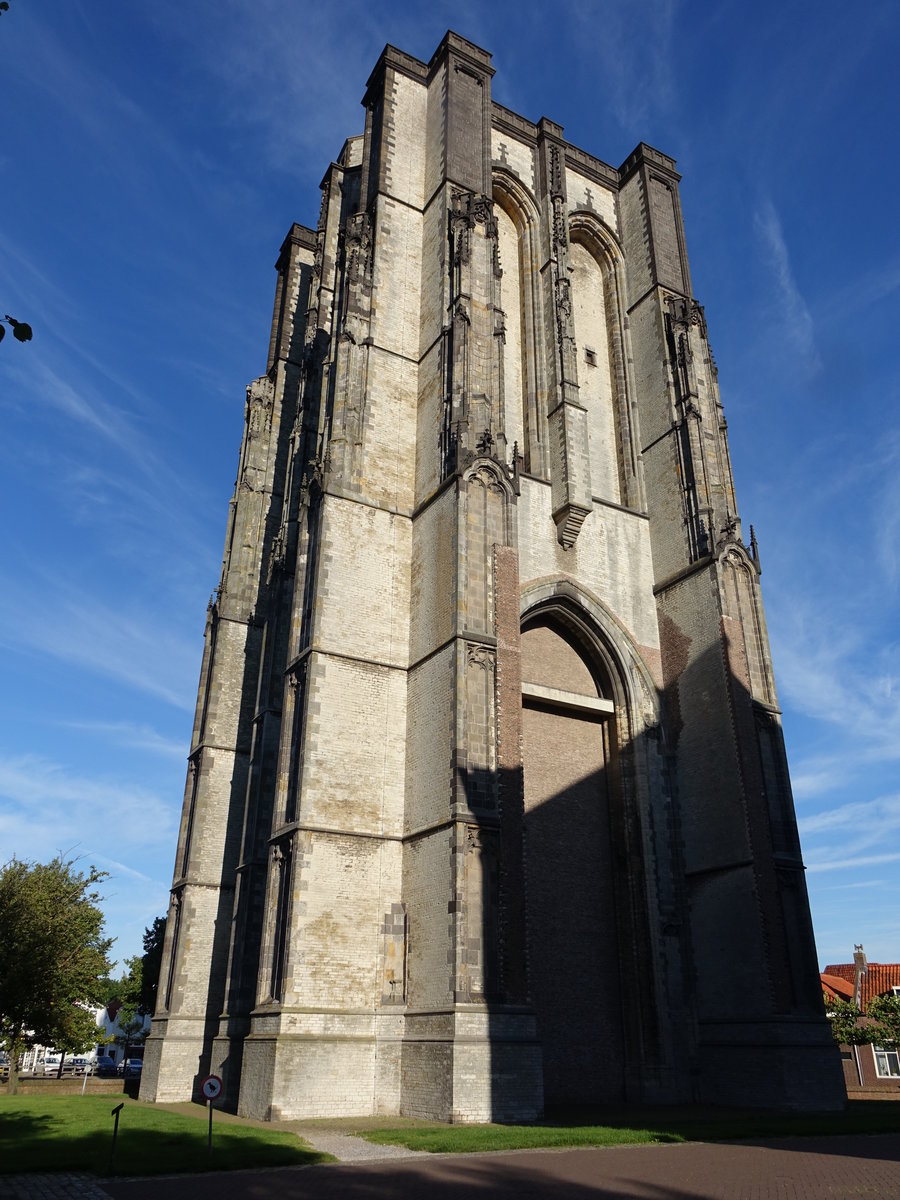 Zierikzee, St. Lievensmonstertoren, freistehender Turm der groen Kapitelkirche von 1454 (25.08.2016)