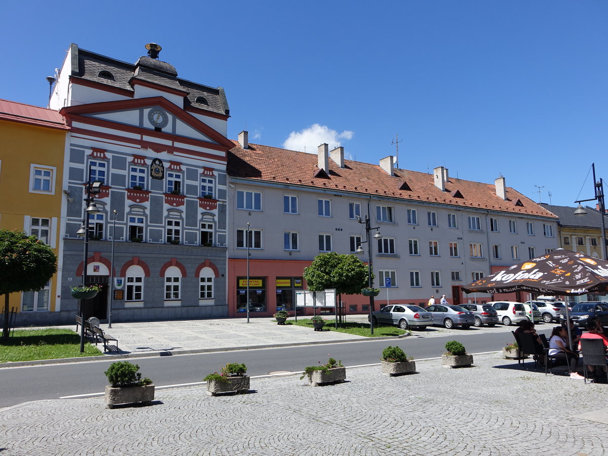 Zlate Hory / Zuckmantel, Rathaus am Namesti Svobody (01.07.2020)