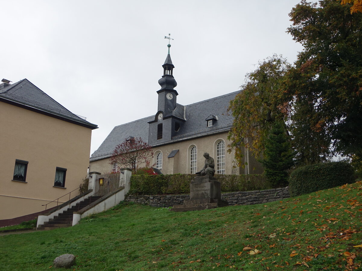 Zoppoten, evangelische St. Martin Kirche, erbaut im 15. Jahrhundert (18.10.2022)
