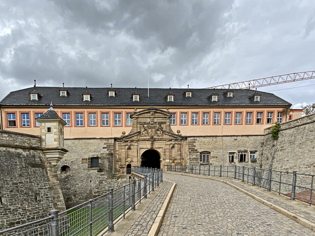 Zugang zur Zitadelle Petersburg in Erfurt am 28. August 2020.