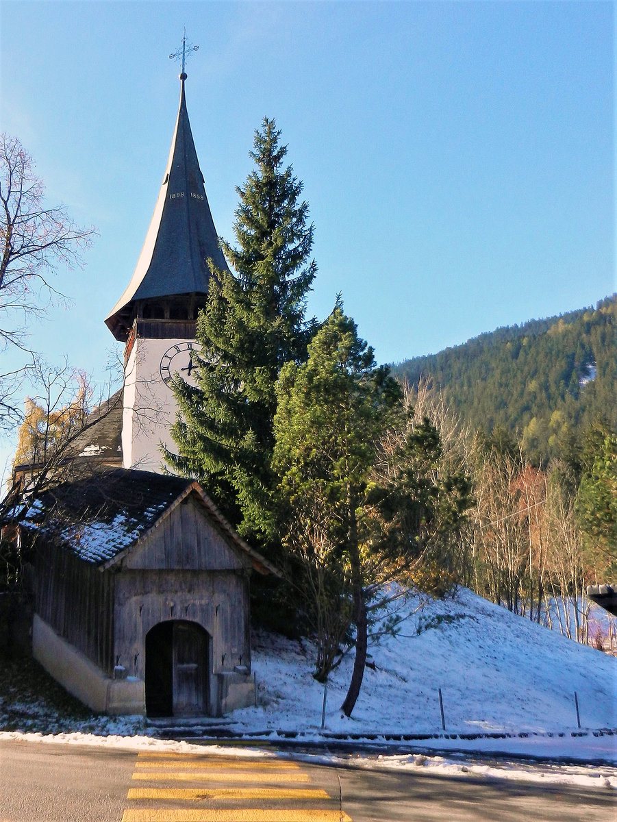 Zweisimmen, Evangelisch Reformierte Kirche, Seite Altenriedstrasse - 30.10.2012