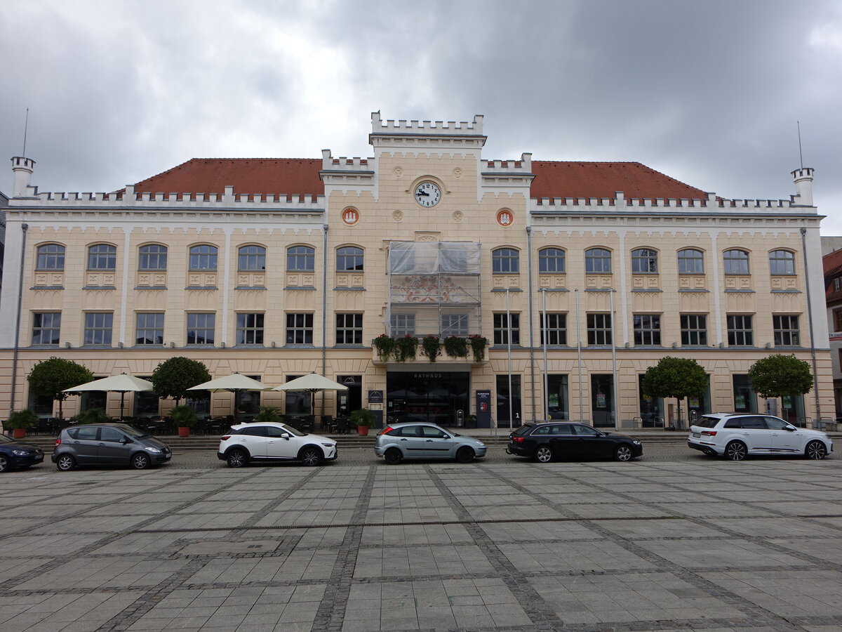 Zwickau, Rathaus am Hauptmarkt, erbaut 1404 (13.08.2023)