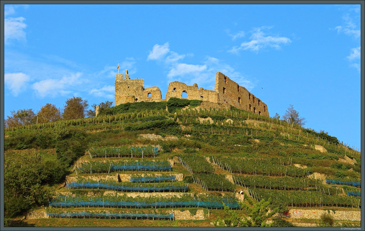 Die Burg Staufen wurde im 12. Jahrhundert auf einem Berg nrdlich der gleichnamigen Stadt errichtet. Im Dreiigjhrigen Krieg wurde die Burg zerstrt. (Staufen, 29.09.2023)