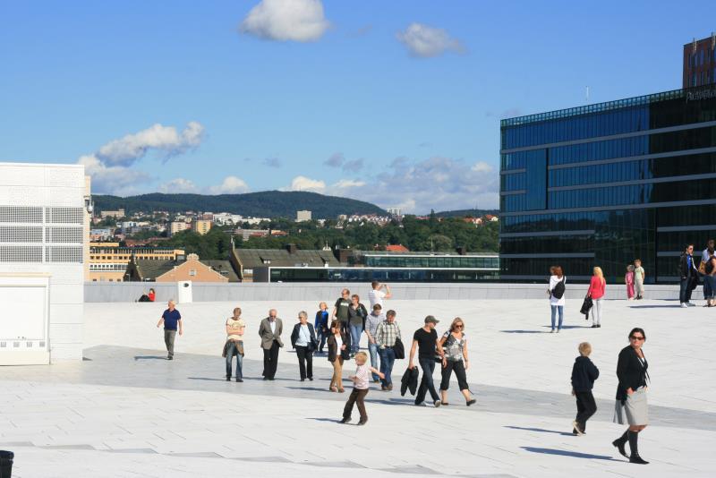 Auf dem Dach vom Oslo Opera House; 06.09.2009