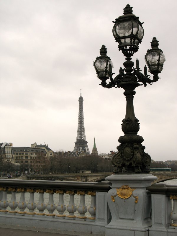 Aussicht auf den Eiffelturm von der Pont des Invalides.
(21.01.2008)
