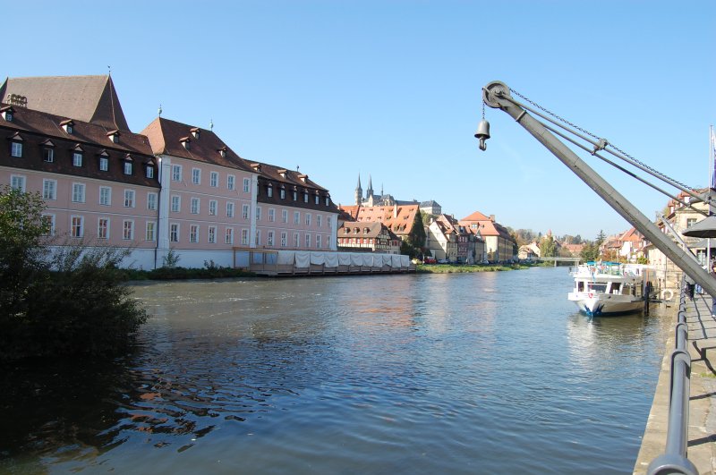Bamberg am Main, hier an der Schiffsanlegestelle und dem historischen Kran, der meines Wissens heute nicht mehr genutzt wird.